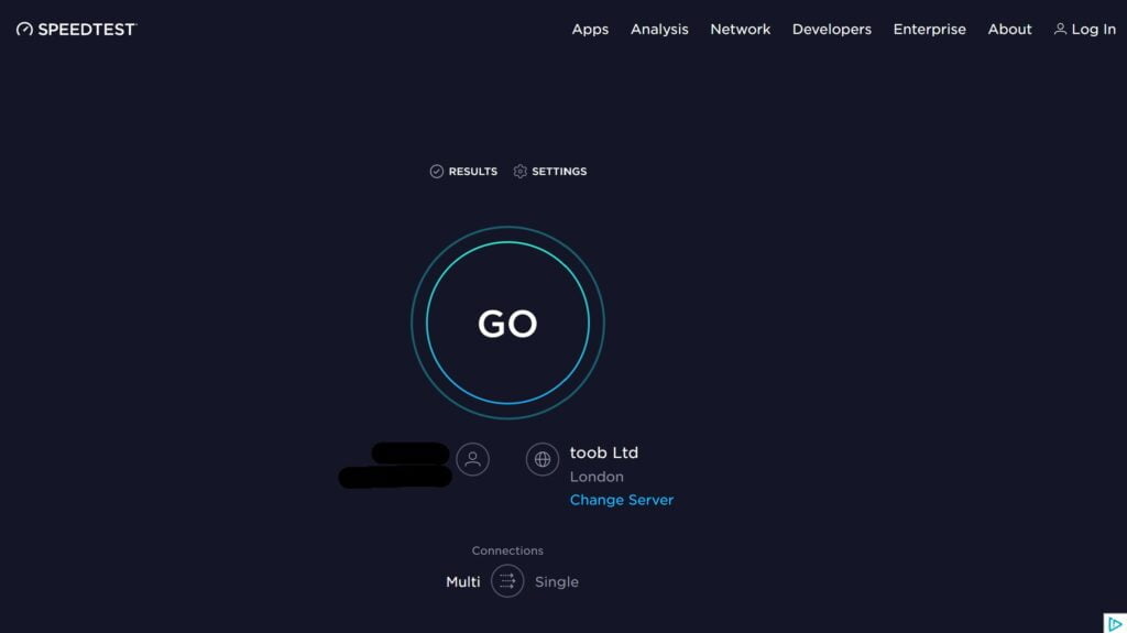 Speedtest.net by Ookla website screenshot